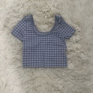 Aeropostale Blue Checkered Crop Top